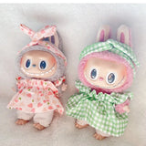 Labubu Doll Fruit Outfit Set – 17cm Plush Clothes with Cherry or Pineapple Print Three-Piece Set for Stylish Doll Dress-Up