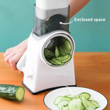 3-in-1 Rotary Vegetable Grater and Shredder, Hand Crank Cheese Grater and Kitchen Spiralizer Slicer for Potatoes, Nuts, Carrots, and French Fries