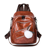 Retro Leather Backpack for Women: Fashionable and Casual, Ideal for Girls' Small Travel Needs or as a Vintage Mini Schoolbag