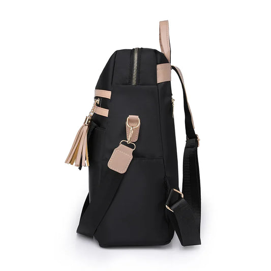 Stylish Lightweight Women's Fashion Backpack: Waterproof and Ideal for Work or Casual Travel, Available in Black or Pink for Girls' School Needs