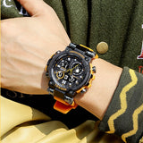 Men’s Dual Time Luxury Military Watch – Waterproof, Shock-Resistant Digital Sport Wristwatch