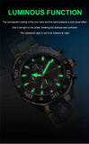 MEGIR Luxury Business Quartz Chronograph Watch: Stainless Steel, Calendar, Luminous