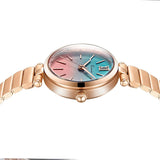 Women's Gradient Color Quartz Watch with Rose Gold Dial, Simple Bracelet - Elegant Luxury Wristwatch