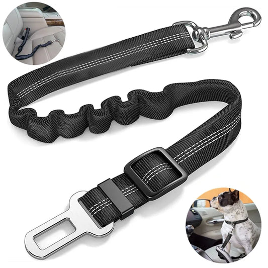 Adjustable Reflective Nylon Dog Seat Belt: Durable Safety Rope for Small to Large Dogs, Ideal for Traveling in Cars, including French Bulldogs