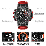 Men’s Dual Time Luxury Military Watch – Waterproof, Shock-Resistant Digital Sport Wristwatch