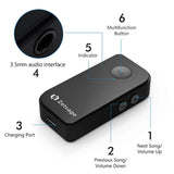 Zetsage BH044 Aux to Bluetooth 5.0 Adapter: Wireless Receiver Car Kit, enabling hands-free calls and music playback