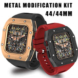 Luxury Mod Kit for Apple Watch 8, 7, 45mm - Case Band, DIY Strap, Metal Bezel, iWatch 6, 5, 4, 3, SE 44mm