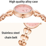 Elegant Women's Quartz Watch with Stainless Steel Heart Bracelet, Simple Waterproof Dress Wristwatch - Perfect Gift