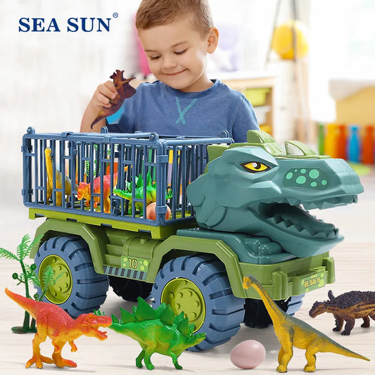 Dinosaur Truck Transport Carrier: Boys' Car Toy with Tyrannosaurus Rex, Ideal Birthday Gift