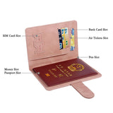 Passport Wallet with Multi-Card Holder: PU Leather Buckle Travel Wallet for Men and Women, Anti-Magnetic Passport Folder Cover