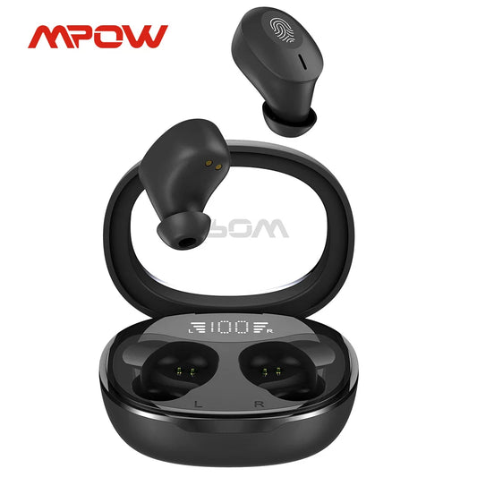 Mpow S46 TWS Sports Earbuds, Bluetooth 5.3, Deep Bass, 28-Hour Playback, IPX7 Water-Resistant, In-Ear Headphones for Gym