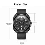 RUIMAS Fashion Sports Quartz Men's Watch: Waterproof, Luminous with Leather Band and Auto Date