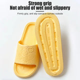 Summer Cartoon Cat & Bear Slippers: Thick Platform, Non-Slip for Women & Men at Home or Beach