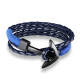 Multilayer Black Anchor Leather Bracelet – Fashion Charm Wristband for Men & Women | Stylish Jewelry Accessory