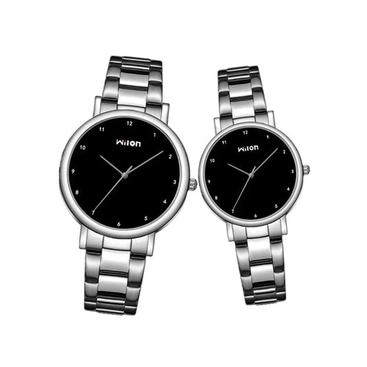 Waterproof Quartz Couple Watches - Fashionable, Simple Ultra-thin Lovers' Wristwatches with Stainless Steel Mate Clock by Wilon