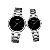 Waterproof Quartz Couple Watches - Fashionable, Simple Ultra-thin Lovers' Wristwatches with Stainless Steel Mate Clock by Wilon