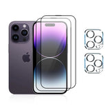 4-in-1 Set for iPhone 13, 14 Pro Max: High-Definition Tempered Film, Dustproof Mesh, and Camera Lens Protective Cover