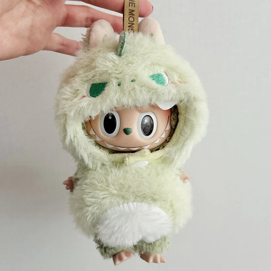 Labubu Idol Doll Bee & Shark Suit Set – 17cm Kpop-Inspired Plush Doll Outfit Clothes for Cute DIY Dress-Up & Collectible Display