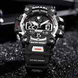 Military Men's Luxury Watch by SMAEL, Waterproof Analog-Digital Chronograph with Dual Display for Sports