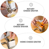 Stainless Steel Rotary Cheese Grater, Manual Handheld Shredder with Drum Blades, Hand Crank Cheese Cutter for Kitchen Use