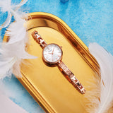 Women's Fashion Dress Wristwatch with Simple LOVE Strap, Small Exquisite Dial, Diamond Adorned Pointer Scale - Elegant Ladies' Clock, Perfect for Gifting