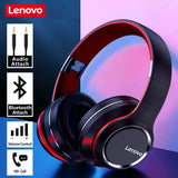 Lenovo HD200 Wireless Headphones: Over-ear Foldable Design with Noise Cancellation, HIFI Stereo, Ideal for Gaming