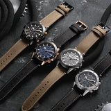 RUIMAS Luxury Brand Men's Quartz Watch: Leather Strap, Waterproof, Sporty Design, Auto Date