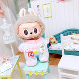 Hooded Jumpsuit Poncho Outfit for 17cm Labubu – Cute Mini Plush Doll Clothes & Accessories for Fans and Dress-Up Gifts