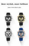 MEGIR Men's Fashion Chronograph Watch: Quartz Movement, Luminous Calendar, Large Dial, Silicone Strap