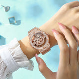 LIGE Diamond Women's Waterproof Watch: Rose Gold Luxury, Waterproof, Creative Hollow Clock Bracelet