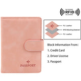 Passport Wallet with Multi-Card Holder: PU Leather Buckle Travel Wallet for Men and Women, Anti-Magnetic Passport Folder Cover