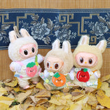 Summer Fruit T-Shirt & Overalls for 17cm Labubu Dolls – Cute Corduroy Cotton Suit Outfit Accessories