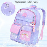 Charming Children's School Backpack: A Delightful Pink and Purple Bookbag for Girls, Perfect for Elementary School