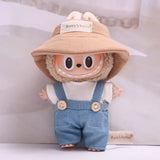 Labubu V1 Doll Clothing Replacement Set – 17cm Vinyl Pendant Outfit with Hat & Overalls for DIY Styling and Fashion Doll Accessories