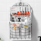 Bathroom Hanging Bag Organizer with Waterproof Design and 5 Free Hooks for High Capacity Storage