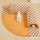 Winter Warm Cat Tunnel Nest: Detachable and Washable Cat Bed, Enclosed Escape House, Cozy Autumn and Winter Cat Mat