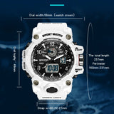 Men's Luxury Digital Quartz Sport Watch – Chronograph LED Dual Display Wristwatch from Top Brand