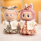 Mini Plush Doll's Clothes Outfit Accessories For Labubu V1 V2 Idol Dolls Berry Pattern Dress Knitted Cardigan Clothing Gift