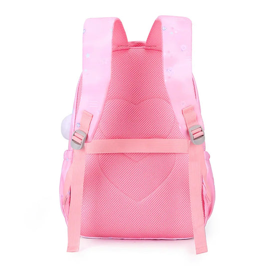 Charming Light-Colored School Backpack - Spacious Book Bag for Children - Girls' Travel Shoulder Bag - Elementary Student Backpack with Ample Capacity