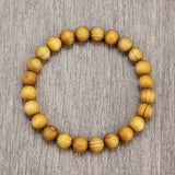 Men's High-Quality Cliff Cypress Wooden Beads Bracelet – Handmade Stretch Meditation Jewelry for Healing & Yoga | 6/8/10mm