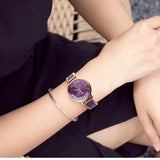 Luxury Women's Quartz Watch with Leather Bracelet - Casual Waterproof Dress Wristwatch, Ideal Gift