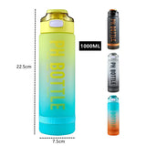 1000ml/2200ml Color-Changing Water Bottle – High-Quality, Durable Plastic for Gym, Fitness & Sports | Portable Design