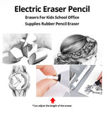 Rotating Electric High Gloss Eraser for Sketching and Painting: Ideal for Children's and Student Stationery Supplies