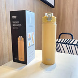 600ml/750ml Double-Walled Stainless Steel Vacuum Flask with Straw – Portable Sports Thermos and Travel Thermal Water Bottle