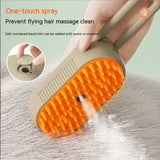 Electric Pet Spray Comb for Cats and Dogs: One-Touch Spray, Anti-Static Hair Removal and Massage Brush for Cleaning and Massaging