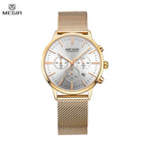 MEGIR Women's Stainless Steel Quartz Watch: Luxury, Elegant, Fashion, reloj mujer