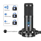 Professional USB Condenser Microphone for PC - Ideal for Computer Gaming, Karaoke, Recording Studio, YouTube, and Twitch Streaming