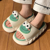 Cute Cartoon Frog Slippers for Women & Men – Anti-Slip, Thick Bottom Cotton Indoor Shoes | Cozy Four Seasons Home Footwear