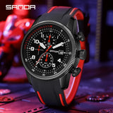 Casual Quartz Watch with Waterproof and Shockproof Features, Hollow Round Dial, Date, Luminous Display, and Stopwatch for Men