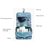 Women's Waterproof Travel Cosmetic Bag with Hook - Toiletries Organizer, Makeup Storage Pouch, Bathroom Necessaire